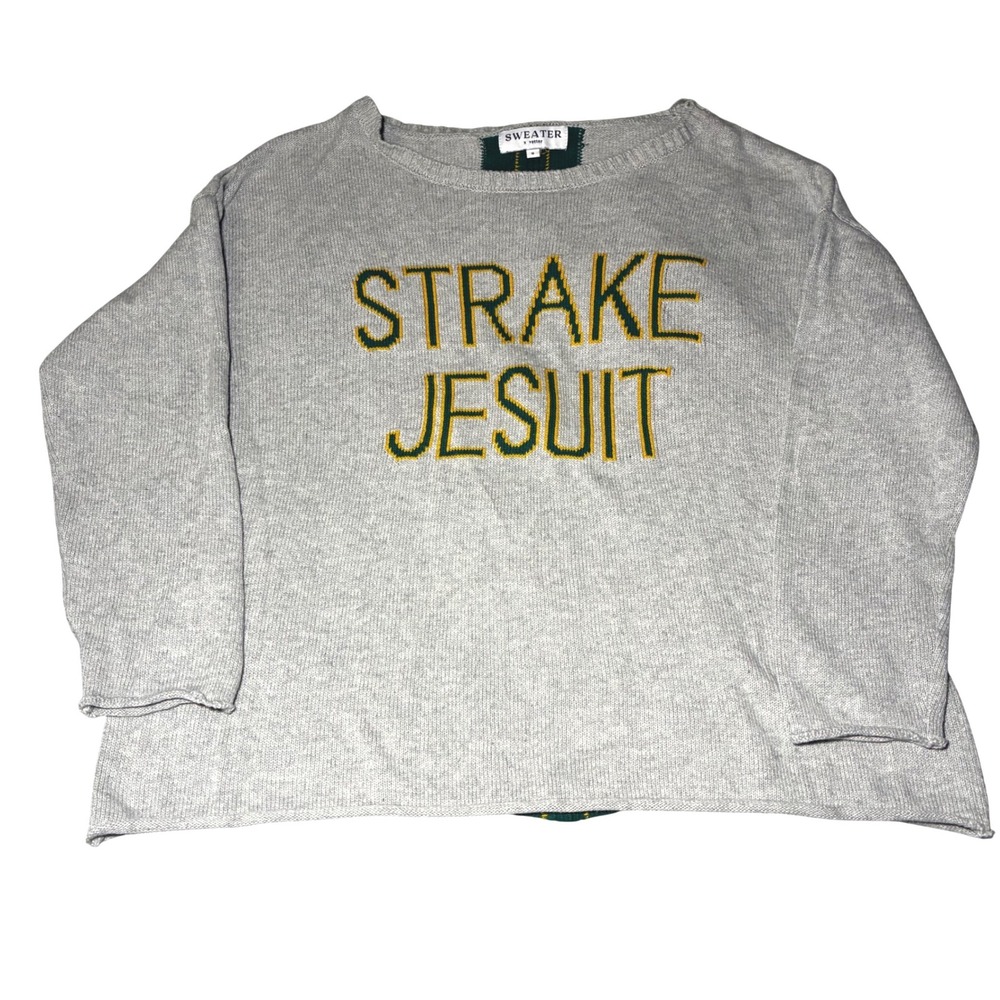 Sweater x Vetter Strake Jesuit Cotton Knit Sweater Gray Green Gold‎ Small